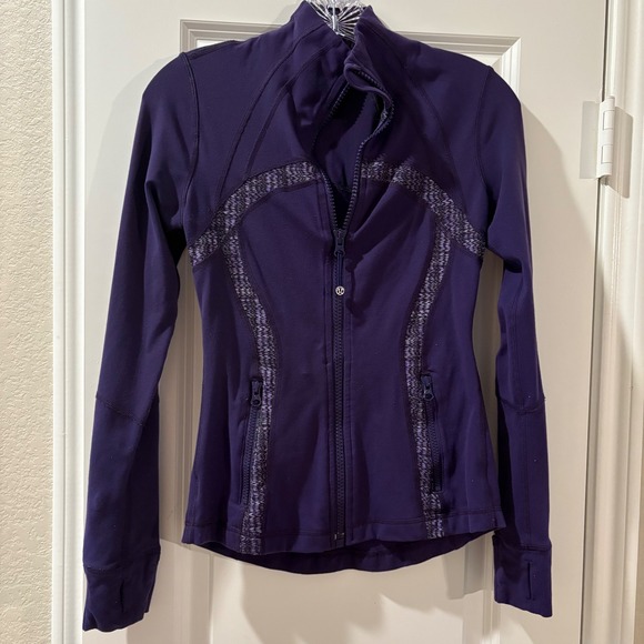 Lululemon Define Jacket Purple Heathered Full Zip Thumbholes Size 4 - Picture 1 of 5